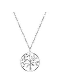 Glanzst&uuml;cke M&uuml;nchen Panzerkette GLANZST&Uuml;CKE M&Uuml;NCHEN "GSM2144", silber, Halsketten, Damen, 40,0cm Basiskette + 5,0cm Verl&auml;ngerung, Panzerkette, mit Anh&auml;nger Lebensbaum