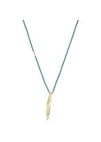 Lulu & Jane Kette ohne Anh&auml;nger LULU & JANE "AV155", gelbgold, Halsketten, Damen, 90,5cm,mit Stein, Materialmix, mit Crystal