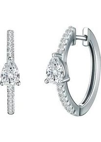 Paar Creolen TRILANI "Set: TR265", silber, wei&szlig;, Ohrringe, Damen, 17,2,mit Zirkonia, Silber 925 (Sterlingsilber), aus Sterling Silber