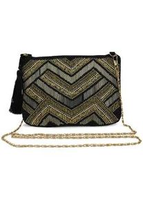 Schultertasche Harpa "LORIETTA", Herren, Gr. B/H/T: 1cm x 13cm x 20cm, schwarz, Baumwolle, bestickt, Taschen Schultertasche, mit aufwendiger Perlen-Stickerrei