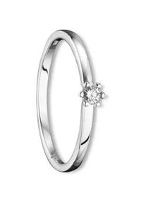 Diamantring ONE ELEMENT "0.07 ct Diamant Brillant Ring aus 585 Wei&szlig;gold" Gr. 58, silber, Fingerringe, Damen, 58, 0,07 mit Diamant, Diamanten Gold Wei&szlig;gold 585, Diamanten, Gold, Wei&szlig;gold 585, Diamantring, Fein gearbeitet &ndash; edle Brillanz mit Diamantbesatz