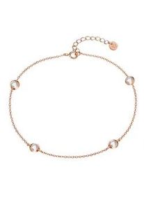 Glanzst&uuml;cke M&uuml;nchen Fu&szlig;kette GLANZST&Uuml;CKE M&Uuml;NCHEN "GSM481", rosa (ros&eacute;gold, wei&szlig;), Fu&szlig;ketten, Damen, Silber 925 (Sterlingsilber), aus Sterling Silber