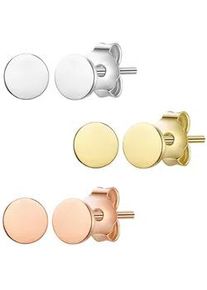 Glanzst&uuml;cke M&uuml;nchen Paar Ohrstecker GLANZST&Uuml;CKE M&Uuml;NCHEN "Set: GSM565", silber, gelbgold, ros&eacute;gold, Ohrringe, Damen, 3,8, Silber 925 (Sterlingsilber), aus Sterling Silber