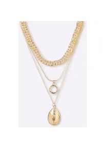 Collier Heine, Damen, Gr. Metall, goldfarben, Halsketten Collier