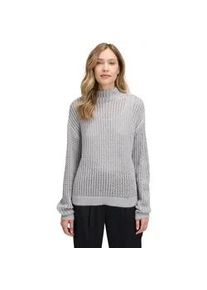 Strickpullover Betty Barclay "Damen mit hohem Kragen", Damen, Gr. 40, grau, Strick, Obermaterial: 48% Polyacryl, 22% Polyester, 18% Polyamid, 12% Polyester, gerade normal, Pullover Strickpullover