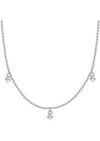 Glanzst&uuml;cke M&uuml;nchen Kette mit Anh&auml;nger GLANZST&Uuml;CKE M&Uuml;NCHEN "GSM2027", silber, Halsketten, Damen, 40,0cm Basiskette + 5,0cm Verl&auml;ngerung,mit Steinen, Silber 925 (Sterlingsilber), Motiv Herz