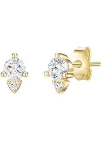 Glanzst&uuml;cke M&uuml;nchen Paar Ohrstecker GLANZST&Uuml;CKE M&Uuml;NCHEN "Set: GSM419", gelbgold, wei&szlig;, Ohrringe, Damen, 5,8,mit Zirkonia, Silber 925 (Sterlingsilber), aus Sterling Silber