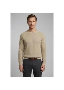 Rundhalspullover OLYMP "Waffle Structure", Herren, Gr. XXL, hellbeige, Strick, Obermaterial: 89% Baumwolle, 11% Polyamid, regular fit, Rundhals, Rippb&uuml;ndchen, Pullover Rundhalspullover, Rundhals, casual, unifarben, regular fit