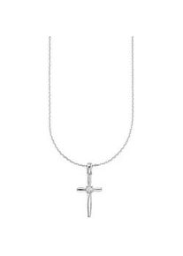 Kette mit Anh&auml;nger Bruno Banani "Schmuck Geschenk Silberkette mit Anh&auml;nger Kreuz", silberfarben, kristallwei&szlig;, Halsketten, Damen, Silber 925 (Sterlingsilber), L: 45 B: 1,1mm, mit Zirkonia (synth.), B:1,1mm