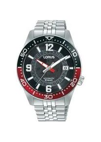 Automatikuhr Lorus, silberfarben, schwarz, Armbanduhren, Herren, Automatikuhr, Armbanduhr, Herrenuhr, Mechanische Uhr, Edelstahlarmband, analog, Tag