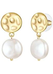 Paar Ohrh&auml;nger YOKOAMII "Set: Y507", gelb (gelbgold), Ohrringe, Damen, 31,9mm, mit Perle (synth.)