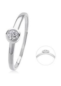 Diamantring ONE ELEMENT "0,08 ct Diamant Brillant Ring aus 585 Wei&szlig;gold" Gr. 52, silber, Fingerringe, Damen, 52, 0,08 mit Diamant, Diamanten Gold Wei&szlig;gold 585, Diamanten, Gold, Wei&szlig;gold 585, Diamantring, Feine Handarbeit &ndash; Diamantdetails f&uuml;r ein edles Leuchten