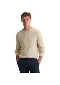 Marc O'Polo Rundhalspullover MARC O'POLO "regular aus Bio-Baumwoll-Mix-Boucle", Herren, Gr. M, light oat, Strick, Obermaterial: 89% Baumwolle, 6% Polyester, 5% Polyamid, regular fit normal, Rundhals, B&uuml;ndchen, Pullover Rundhalspullover