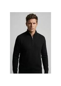 Troyer OLYMP, Herren, Gr. XXL, schwarz, Strick, Obermaterial: 100% Schurwolle, regular fit normal, Rippb&uuml;ndchen, Pullover Troyer, mit Stehkragen, regular fit
