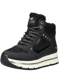 Sneaker Mustang SHOES "Mustang Shoes Sneaker Lederimitat/Textil", Damen, Gr. 38, schwarz, Lederimitat, Textil, Schuhe Sneaker