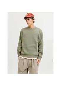 Jack & Jones Sweatshirt JACK & JONES "JJESOHO SWEAT CREW NECK NOOS", Herren, Gr. L, vetiver, angeraute Sweatware, Obermaterial: 80% Baumwolle, 20% Polyester, bedruckt, unifarben, relaxed fit h&uuml;ftlang, Rundhals, Rippb&uuml;ndchen, Sweatshirts Sweatshirt, Baumwollmischung, relaxed fit