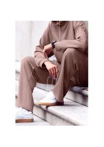 Loungehose Copenhagen Studios, Damen, Gr. 36/38, N-Gr, braun, Sweatware, Obermaterial: 54% Modal, 40% Polyester, 6% Elasthan, unifarben, bequem lang, Hosen Loungehose, extra softes Material