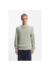 HUGO BOSS Strickpullover HUGO BLUE "Sonnee", Herren, Gr. XL, open gr&uuml;n340, Strick, Obermaterial: 100% Baumwolle, relaxed fit normal, Rundhals, Rippstrickb&uuml;ndchen, Pullover Strickpullover