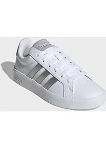 Sneaker Adidas SPORTSWEAR "GRAND COURT 3.0 KINDER UND TEENS", Damen, Gr. 38,5, cloud wei&szlig;, silber metallic, silber metallic, Synthetik, Textil, Schuhe Sneaker, f&uuml;r Kinder & Jugendliche