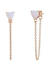 Glanzst&uuml;cke M&uuml;nchen Paar Ohrstecker GLANZST&Uuml;CKE M&Uuml;NCHEN "Set: GSM1233", ros&eacute;gold, wei&szlig;, Ohrringe, Damen, 33,5,mit Stein, Synthetik, Ohrstecker Sterling Silber ros&eacute;gold Mondstein (synth.)