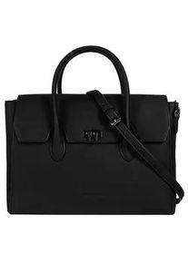 Henkeltasche Bugatti "IRIA", Damen, Gr. B/H/T: 36cm x 24cm x 16cm onesize, schwarz, Polyurethan (PU), leicht gl&auml;nzend, unifarben, Taschen