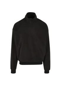 Sweater Urban Classics "Urban Classics Herren Basic Polar Fleece Troyer", Herren, Gr. 3XL, schwarz, 100% Polyester, unifarben, Sweatshirts Sweater