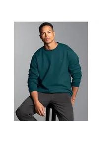 Sweatshirt TRIGEMA "TRIGEMA Sweatshirt in Waffeloptik", Herren, Gr. L, saphir, 100% Baumwolle, Sweatshirts Sweatshirt