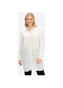 Hemdbluse sheego, Damen, Gr. 48, ecru, gestreift, 90% Viskose, 10% Polyester, gemustert, gestreift, Blusen Hemdbluse