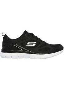 Sneaker Skechers "SUMMITS-SUITED", Damen, Gr. 41, schwarz, wei&szlig;, Leder, Mesh, Schuhe Sneaker, Freizeitschuh, Trainingsschuh, Schn&uuml;rschuh mit weicher Polsterung