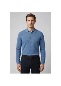 Polokragenpullover OLYMP, Herren, Gr. XL, rauchblau, Strick, Obermaterial: 100% Baumwolle, regular fit normal, Rippb&uuml;ndchen, Pullover, strukturiert, normale Passform