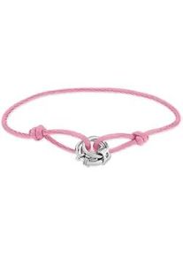 Armband Liebeskind Berlin "Schmuck Geschenk Nylonarmband Lora", edelstahlfarben, rosa, Armb&auml;nder, Damen, 21cm, Edelstahl Nylon, Edelstahl, Nylon, Armband