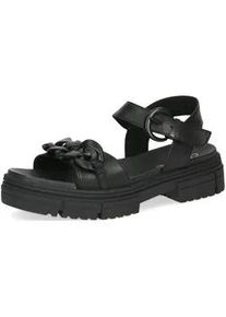 Riemchensandale Caprice "Caprice Sandalen Leder", Damen, Gr. 39, schwarz, Leder, Schuhe Riemchensandale