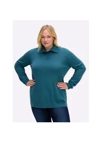Rollkragenpullover sheego "Pullover", Damen, Gr. 52/54, topas, 50% Baumwolle, 50% Polyacryl, unifarben, Pullover Rollkragenpullover