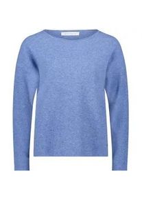 BETTY & CO Strickpullover BETTY & CO "Damen mit Rundhalsausschnitt", Damen, Gr. 44, middle blau melange, Strick, Obermaterial: 50% Viskose, 27% Polyamid, 23% Polyester, gerade lang, Rundhals, Pullover Strickpullover