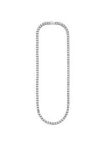 Edelstahlkette Bruno Banani "Schmuck Geschenk Tenniskette", edelstahlfarben, kristallwei&szlig;, Halsketten, Damen, Edelstahl, L: 45 B: 4mm, Edelstahlkette, mit Zirkonia (synth.), B:4mm