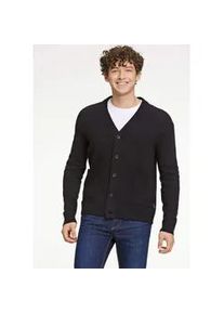 Strickjacke LINDBERGH "Cardigan Comfort Fit", Herren, Gr. M, schwarz, Obermaterial: 80% Wolle, 20% Nylon, unifarben, Strickjacken Strickjacke