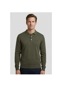 Strickpullover Fynch-Hatton, Herren, Gr. M, schwarz khaki, Strick, Obermaterial: 100% Baumwolle, unifarben, normal h&uuml;ftbedeckend, Rundhals, Flachstrickb&uuml;ndchen, Pullover Strickpullover, aus Baumwolle, mit Polokragen und kurzer Knopfleiste