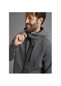 H.I.S. Kapuzensweatjacke H.I.S, Herren, Gr. M (48/50), anthrazit melange, Sweatware, Obermaterial: 82% Polyester, 13% Viskose, 5% Elasthan, meliert, regular fit, hoch geschlossener Ausschnitt, Sweatjacken, perfekt f&uuml;r Alltag & Outdoor-Aktivit&auml;ten