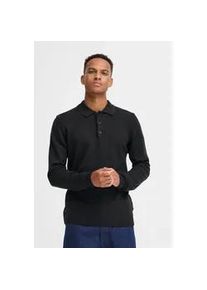 Strickpullover Blend "BHDeno", Herren, Gr. XL, schwarz, Grobstrick, 50% Baumwolle, 50% Polyacryl, unifarben, Basic, normal normal, ohne Ausschnitt, Pullover Strickpullover, Stilvoller Strickpullover mit Polo-Kragen