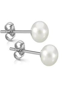 Paar Ohrstecker Firetti "Schmuck Geschenk Silber 925 Ohrschmuck Ohrringe" Gr. 8, silberfarben, wei&szlig;, Ohrringe, Damen, 8, Perlen Silber 925 (Sterlingsilber), Perlen, Silber 925 (Sterlingsilber), Made in Germany - mit S&uuml;&szlig;wasserzuchtperle