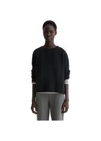 Marc O'Polo Strickpullover MARC O'POLO "aus flauschiger Lambswool", Damen, Gr. M, deep night blau, Obermaterial: 89% Schurwolle, 11% Vinylal, unifarben, U-Boot-Ausschnitt, Pullover Strickpullover