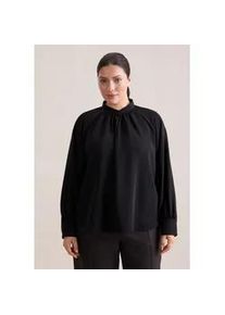 Klassische Bluse Seidensticker "Schwarze Rose", Damen, Gr. 7XL (54), schwarz, 100% Polyester, unifarben, relaxed fit, Blusen, 1/1 Uni