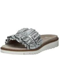 Pantolette Ara "Ara Sandalen Leder", Damen, Gr. 38, silber, Leder, Schuhe Pantolette