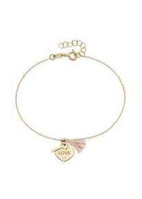 Armband Luigi Merano "mit Herz, Schl&uuml;ssel & Quaste, Gold 375", gold, Armb&auml;nder, Damen, 18cm, Gelbgold 375, Armband
