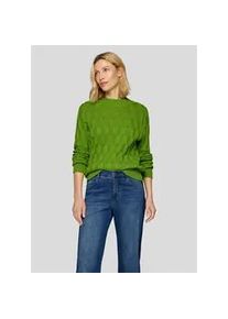 Strickpullover Rabe "Pullover", Damen, Gr. 46, gr&uuml;n, 55%Baumwolle, 25%Viskose, 15%Polyamid, 5%Wolle, unifarben, gerade, gerader Abschluss, Pullover Strickpullover