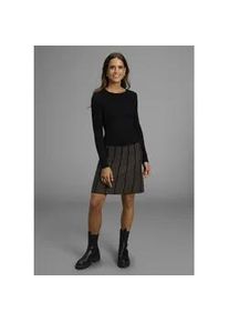 Strickkleid Melrose, Damen, Gr. 38, N-Gr, schwarz, braun, Feinstrick, Obermaterial: 70% Viskose, 30% Polyamid, Jacquardmuster, sehr figurbetont mini, Rundhals, Kleider Strickkleid, f&uuml;r Partys, figurbetont mit trendy Jacquard Muster