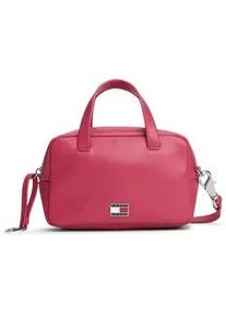 Tommy Hilfiger Umh&auml;ngetasche TOMMY JEANS "TJW CITY TRUNK CROSSOVER", Damen, Gr. B/H/T: 18,5cm x 12cm x 7,5cm, pink, Lederimitat, Taschen Umh&auml;ngetasche, Damen Tragetasche, Schultertasche mit Herzchen-Applikation