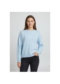 Strickpullover Vila "VILIGA L/S O-NECK KNIT TOP - NOOS", Damen, Gr. M, nantucket breeze detail:melange, Strick, Obermaterial: 97% Polyester, 3% Elasthan, meliert, relaxed fit normal, Rundhals, Rippb&uuml;ndchen, Pullover Strickpullover, Materialmix, relaxed fit