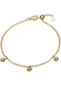 Armband LYOMI "585/- Gelbgold 3 synth. Diam. 0,12ct.", gelb, Armb&auml;nder, Damen, 16,5cm, Gold, gl&auml;nzend, Armband