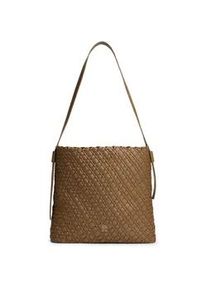 Tragetasche Tommy Hilfiger "TH BRAIDED MAXI HOBO", Damen, Gr. B/H/T: 36cm x 36cm x 13cm, braun, Lederimitat, Taschen, Damen Umh&auml;ngetasche, Schultertasche mit TH-Logo